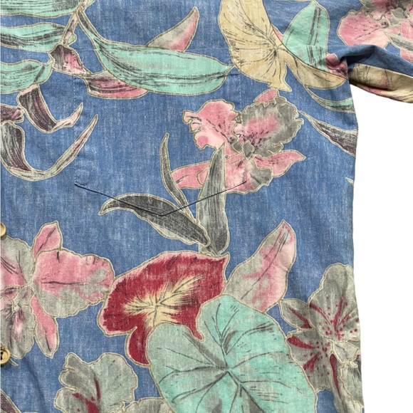Cooke Street Hawaii Vtg Hawaiian Floral Print Shirt Med 100% Cotton - Picture 4 of 6